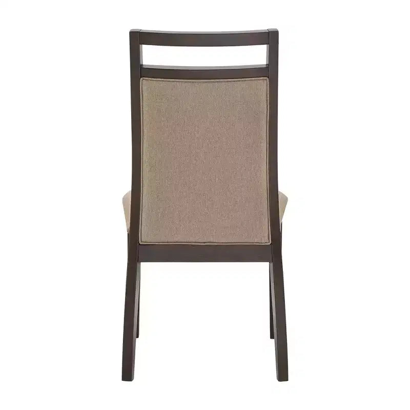 Chaise de salle à manger Krista espresso et lin gris (lot de 2) - Marron - iNSPIREQ