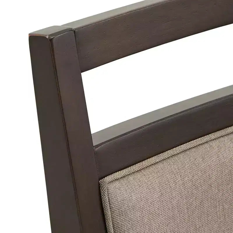 Chaise de salle à manger Krista espresso et lin gris (lot de 2) - Marron - iNSPIREQ