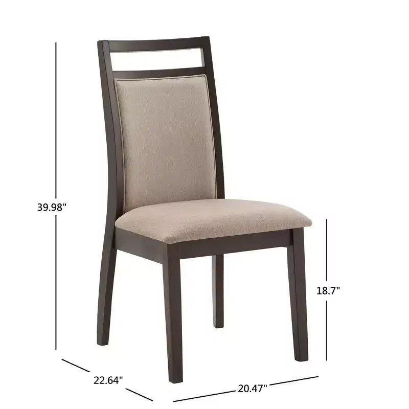 Chaise de salle à manger Krista espresso et lin gris (lot de 2) - Marron - iNSPIREQ