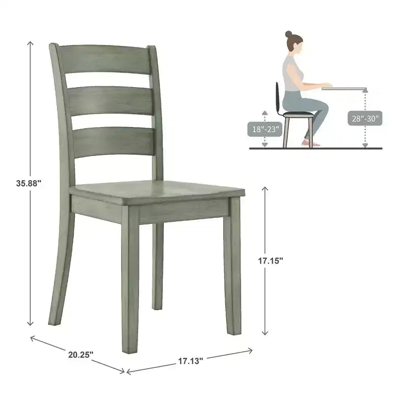Chaises de salle à manger en bois à barreaux Lexington (lot de 2) - iNSPIREQ