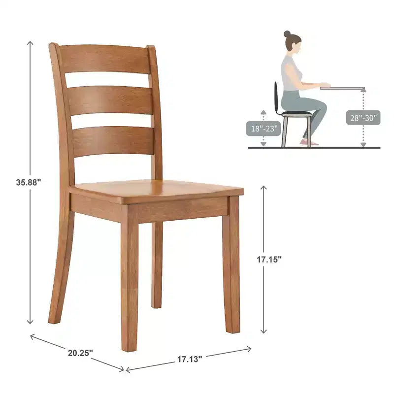 Chaises de salle à manger en bois à barreaux Lexington (lot de 2) - iNSPIREQ