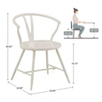 Chaise d'appoint en métal Norfolk Wishbone Back avec assise en bois (lot de 2) - iNSPIREQ
