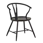 Chaise d'appoint en métal Norfolk Wishbone Back avec assise en bois (lot de 2) - iNSPIREQ