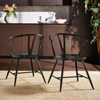 Chaise d'appoint en métal Norfolk Wishbone Back avec assise en bois (lot de 2) - iNSPIREQ