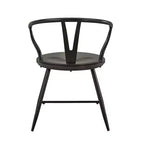 Chaise d'appoint en métal Norfolk Wishbone Back avec assise en bois (lot de 2) - iNSPIREQ