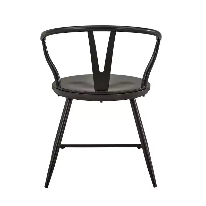 Chaise d'appoint en métal Norfolk Wishbone Back avec assise en bois (lot de 2) - iNSPIREQ