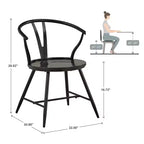 Chaise d'appoint en métal Norfolk Wishbone Back avec assise en bois (lot de 2) - iNSPIREQ