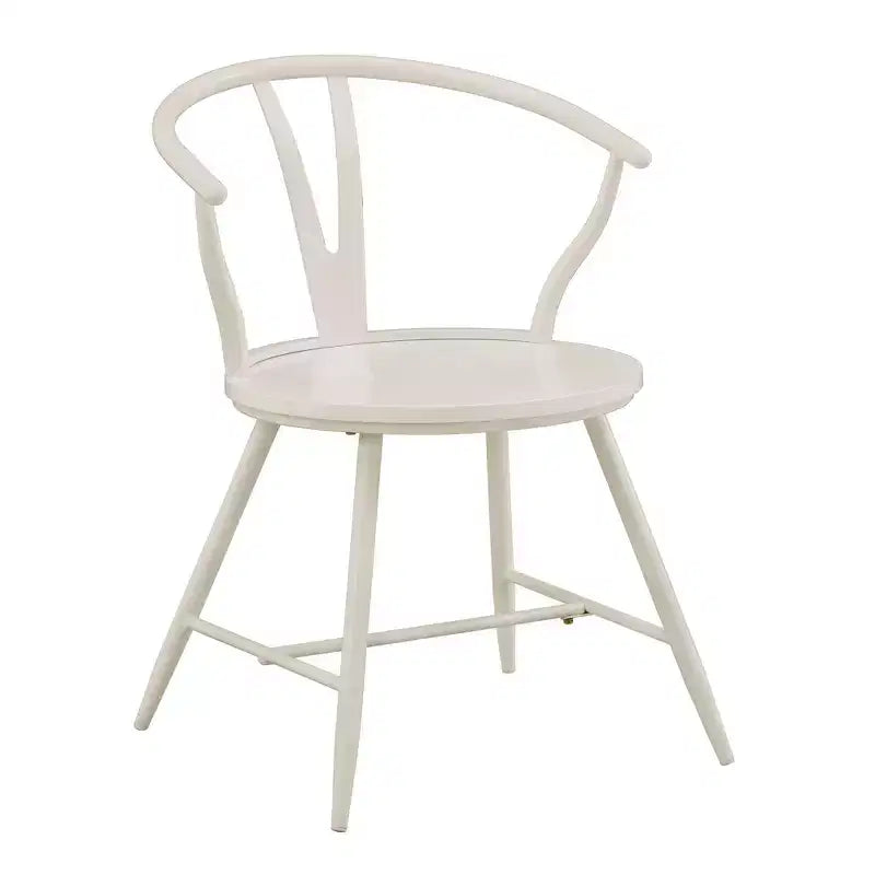 Chaise d'appoint en métal Norfolk Wishbone Back avec assise en bois (lot de 2) - iNSPIREQ