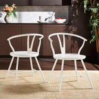 Chaise d'appoint en métal Norfolk Wishbone Back avec assise en bois (lot de 2) - iNSPIREQ
