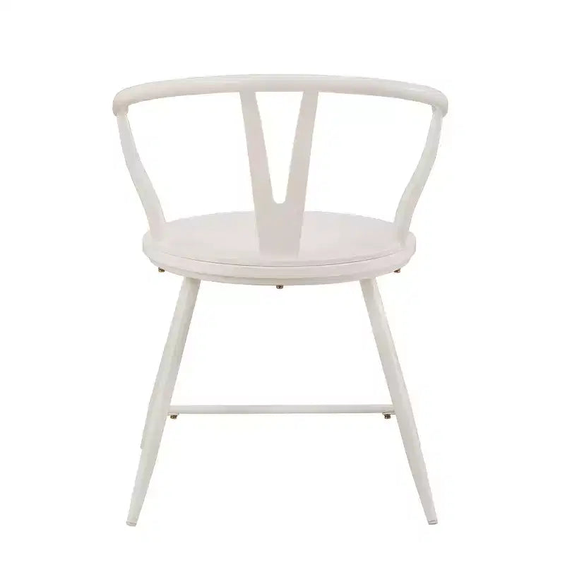 Chaise d'appoint en métal Norfolk Wishbone Back avec assise en bois (lot de 2) - iNSPIREQ