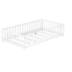 Lit de plancher double Luxystar avec clôture et porte pour chambre d'enfant