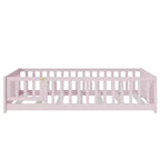 Lit de plancher double Luxystar avec clôture et porte pour chambre d'enfant