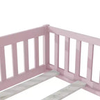 Lit de plancher double Luxystar avec clôture et porte pour chambre d'enfant
