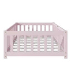 Lit de plancher double Luxystar avec clôture et porte pour chambre d'enfant