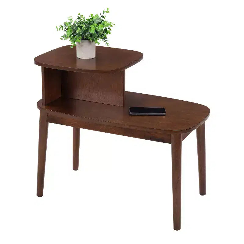 HomeStock Table d'appoint rectangulaire en bois 1 pièce