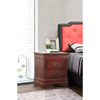 HomeStock Rectangle Wood Nighstand For Living Room and Bedroom