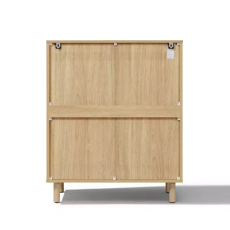 LuxenHome Petit buffet de rangement de 80 cm, Armoire d'appoint en chêne pour salon, salle à manger ou entrée Chêne noisette