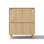 LuxenHome Petit buffet de rangement de 80 cm, Armoire d'appoint en chêne pour salon, salle à manger ou entrée Chêne noisette