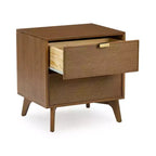 Table de chevet Linea Tambour 2 tiroirs avec poignée en laiton