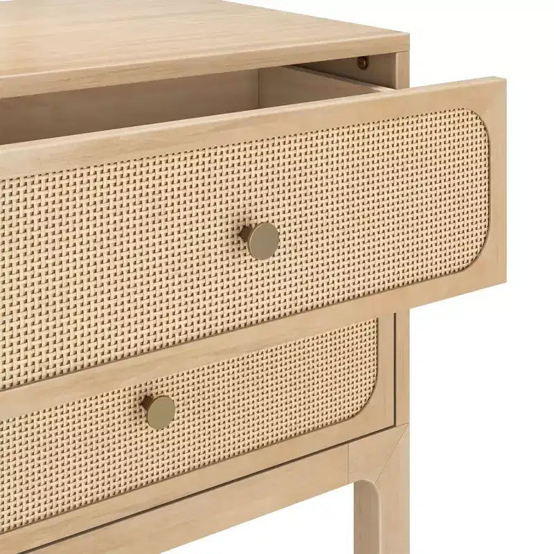Table de chevet Elio/Rattan à 2 tiroirs