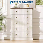 Commode de chambre à 5 tiroirs, armoire verticale en bois, avec poignées en métal, adaptée aux appartements, chambres à coucher, salons et salles à manger.