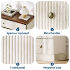 Commode de chambre à 5 tiroirs, armoire verticale en bois, avec poignées en métal, adaptée aux appartements, chambres à coucher, salons et salles à manger.