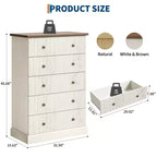 Commode de chambre à 5 tiroirs, armoire verticale en bois, avec poignées en métal, adaptée aux appartements, chambres à coucher, salons et salles à manger.