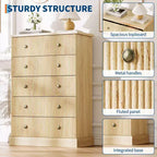 Commode de chambre à 5 tiroirs, armoire verticale en bois, avec poignées en métal, adaptée aux appartements, chambres à coucher, salons et salles à manger.