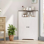 64.8 Grande Armoire d'Angle de Ferme avec 4 Portes et 5 Étagères de Rangement, Armoire de Rangement de Ferme avec Design de Porte de Grange