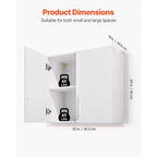 Armoire Murale de Buanderie VEVOR, Armoire Murale Suspendue à 2 Niveaux avec Étagère Réglable, Rangement de 32 po avec 2 Portes, Blanc