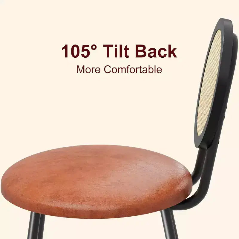 Chaises de salle à manger modernes en rotin, chaises de cuisine avec coussin rembourré et pieds en métal pour petit espace, salon, café, restaurant
