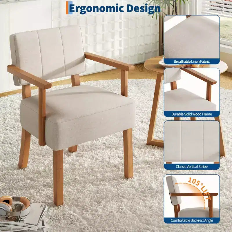 Fauteuil d'appoint moderne avec cadre en bois pour salon, chambre et salle à manger
