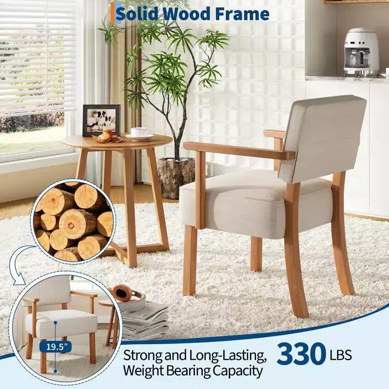 Fauteuil d'appoint moderne avec cadre en bois pour salon, chambre et salle à manger
