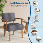 Fauteuil d'appoint moderne avec cadre en bois pour salon, chambre et salle à manger
