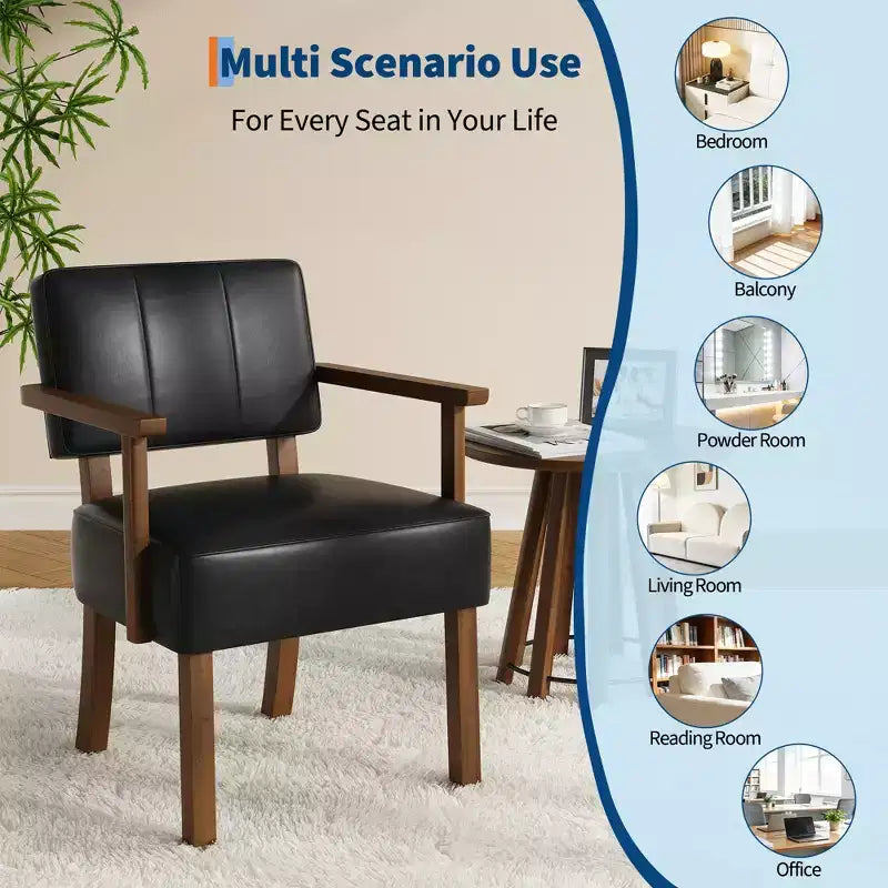 Fauteuil d'appoint moderne avec cadre en bois pour salon, chambre et salle à manger