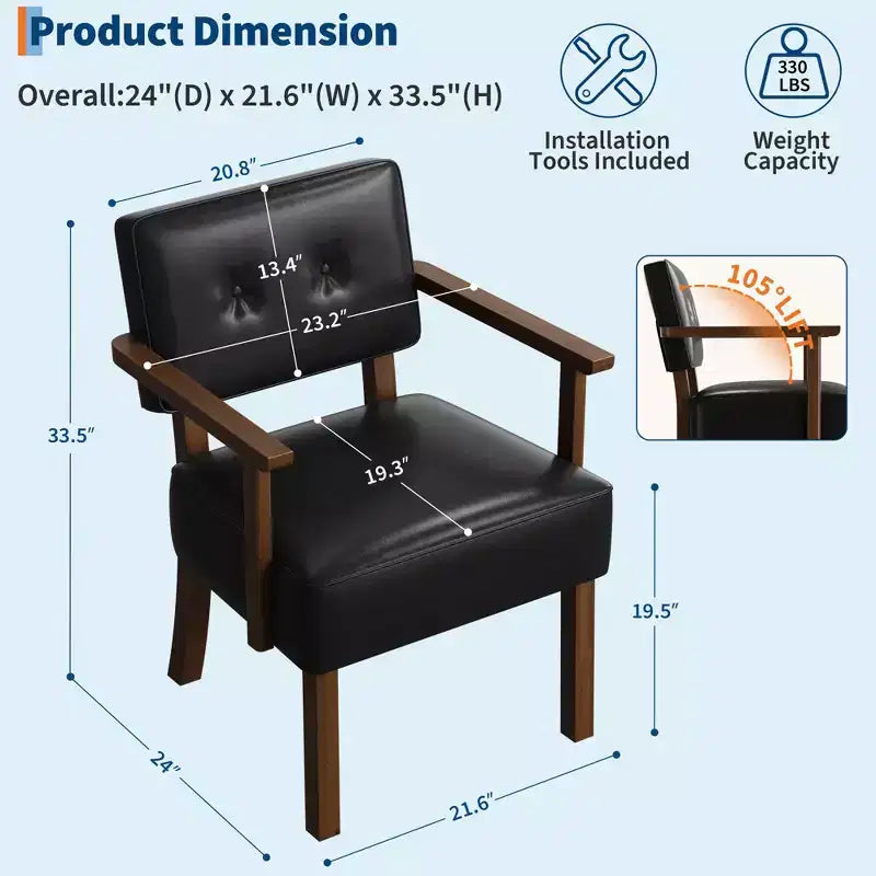 Fauteuil d'appoint moderne avec cadre en bois pour salon, chambre et salle à manger