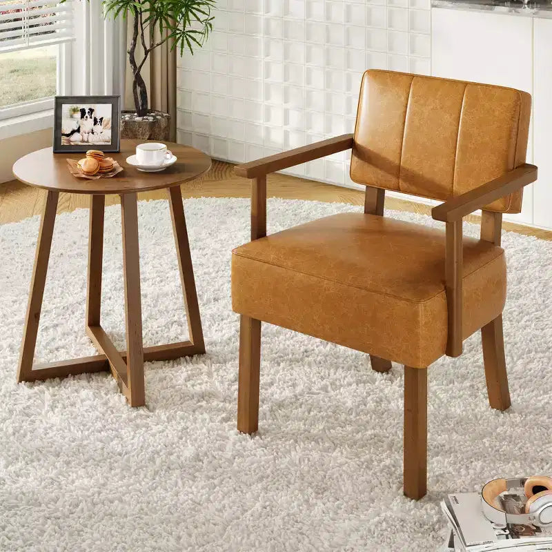 Fauteuil d'appoint moderne avec cadre en bois pour salon, chambre et salle à manger