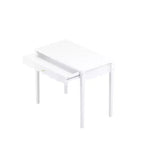 Coiffeuse blanche avec tiroir, petite table d'écriture de bureau, table console de rangement d'entrée (Table uniquement incluse) - ModernLuxe