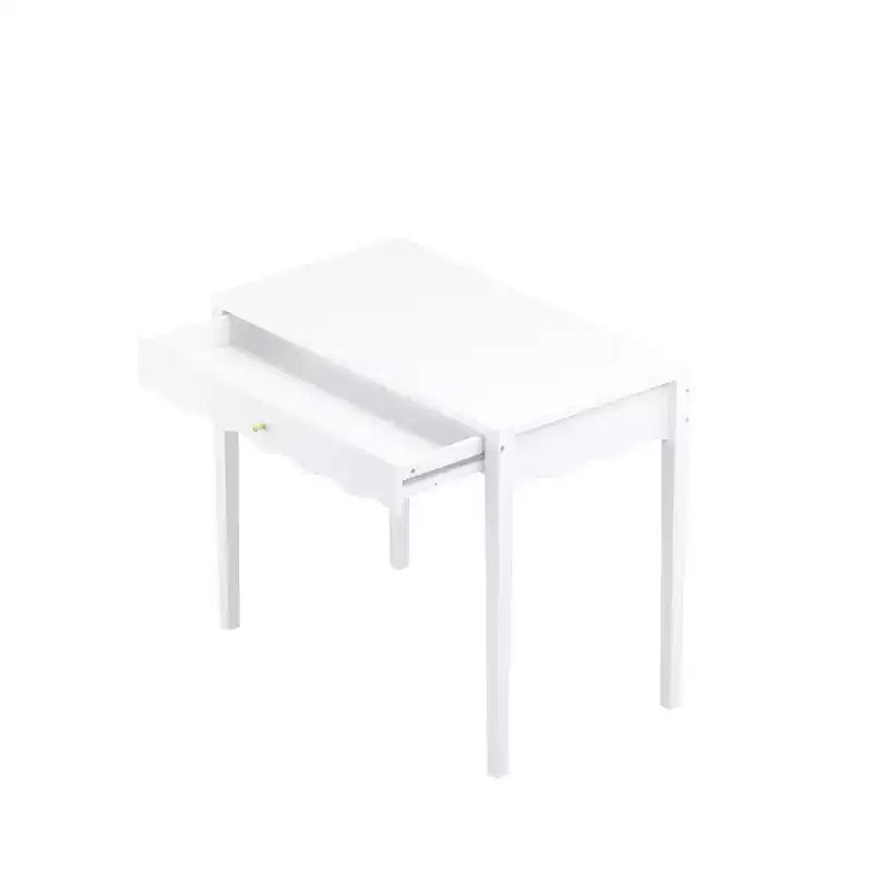 Coiffeuse blanche avec tiroir, petite table d'écriture de bureau, table console de rangement d'entrée (Table uniquement incluse) - ModernLuxe