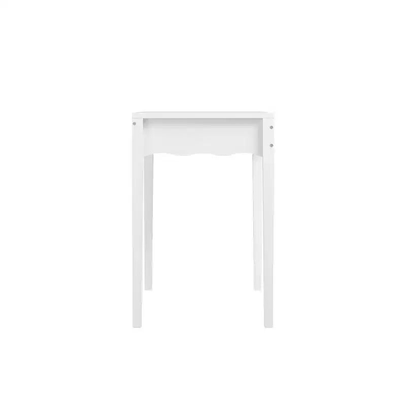 Coiffeuse blanche avec tiroir, petite table d'écriture de bureau, table console de rangement d'entrée (Table uniquement incluse) - ModernLuxe