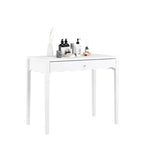 Coiffeuse blanche avec tiroir, petite table d'écriture de bureau, table console de rangement d'entrée (Table uniquement incluse) - ModernLuxe