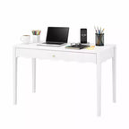 Coiffeuse blanche avec tiroir, petite table d'écriture de bureau, table console de rangement d'entrée (Table uniquement incluse) - ModernLuxe