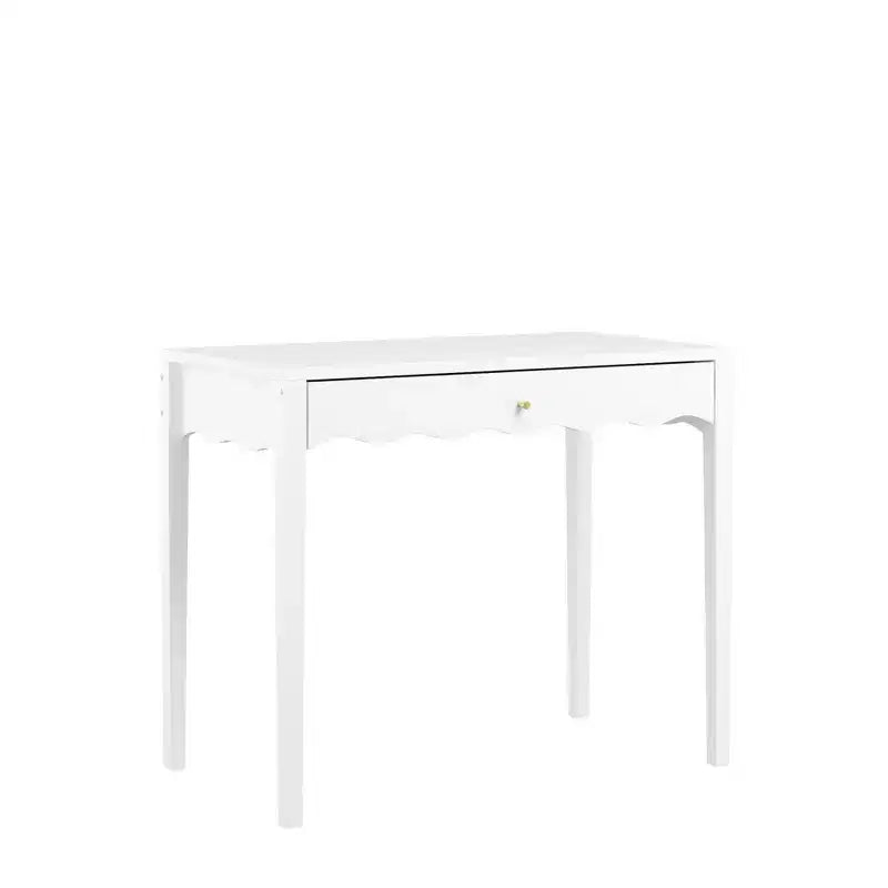 Coiffeuse blanche avec tiroir, petite table d'écriture de bureau, table console de rangement d'entrée (Table uniquement incluse) - ModernLuxe