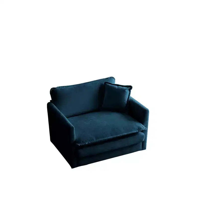 Fauteuil d'appoint profond surdimensionné Homy Casa avec coussin, bleu