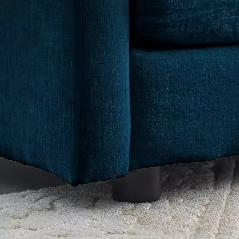 Fauteuil d'appoint profond surdimensionné Homy Casa avec coussin, bleu