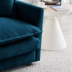 Fauteuil d'appoint profond surdimensionné Homy Casa avec coussin, bleu