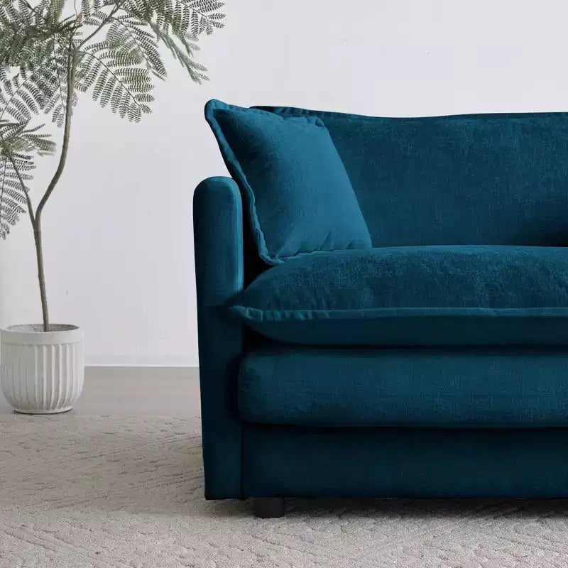 Fauteuil d'appoint profond surdimensionné Homy Casa avec coussin, bleu