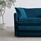 Fauteuil d'appoint profond surdimensionné Homy Casa avec coussin, bleu