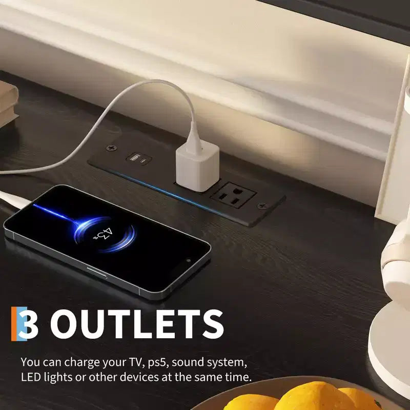 Meuble TV noir moderne, étagère réglable et meuble de rangement à 2 portes, meuble de divertissement pour salon ou chambre à coucher