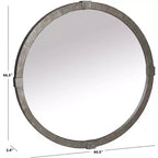 Miroir rond en métal Shailene - CMI4000 - Argent - Safavieh Couture